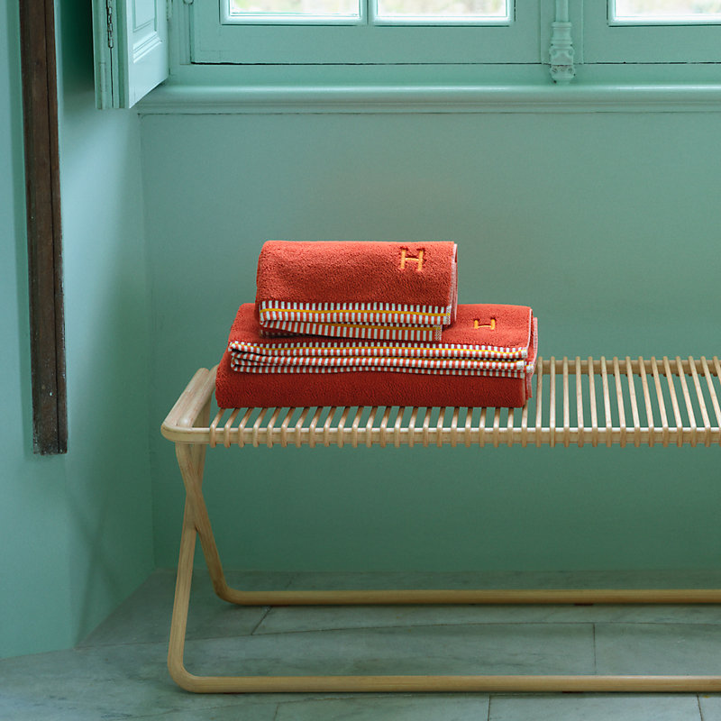 フェイスタオル 《ヴィス・ヴェルサ》 - オレンジ | Hermès - エルメス